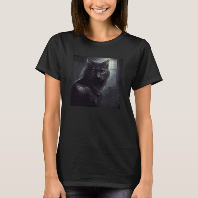 T-shirt Black Cat Football Video Games (Devant)