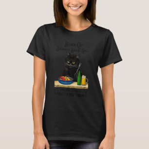 T-shirt Black Cat Jardin Bar Girl Servant fièrement