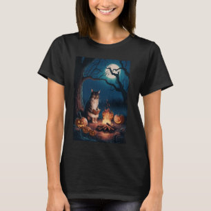 T-shirt Black Cat Lecture Livres Citrouille Automne Enseig