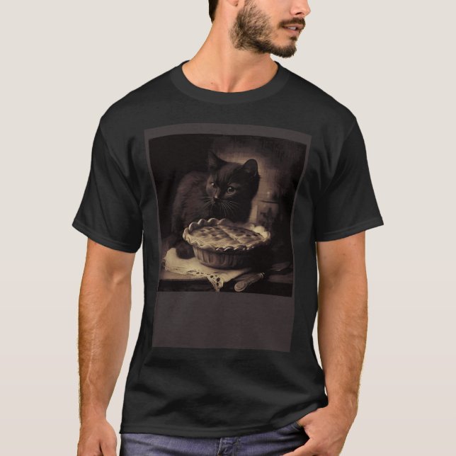 T-shirt Black Cat Love Apple Pie (Devant)