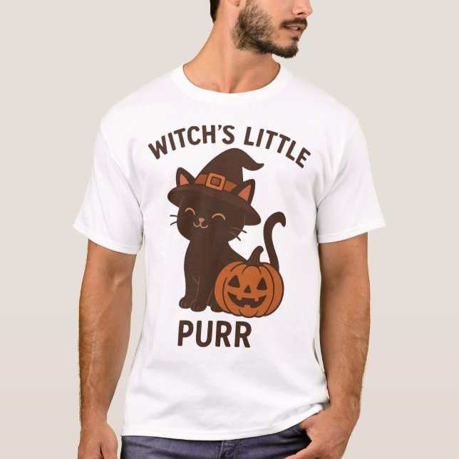 T-shirt Black Cat Magic - La petite purr de sorcière (Devant)
