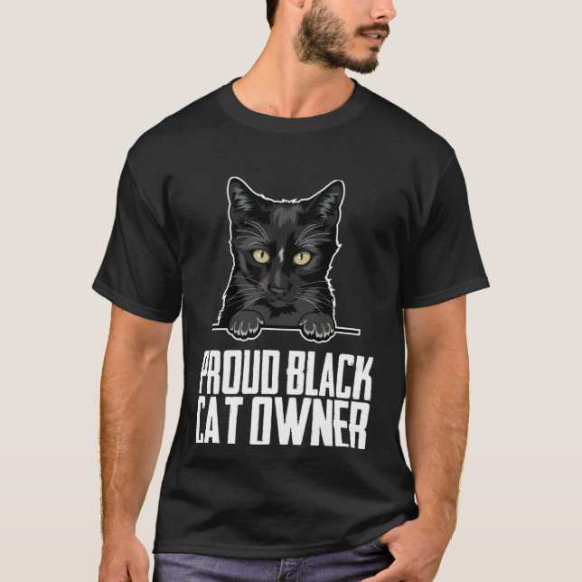 T-shirt Black cat mom  Black kitten  Black cat father (Devant)