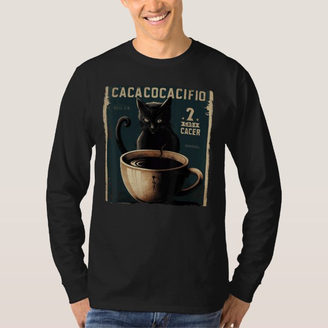 T-shirt Black Cat Soccer Coffee (Devant)