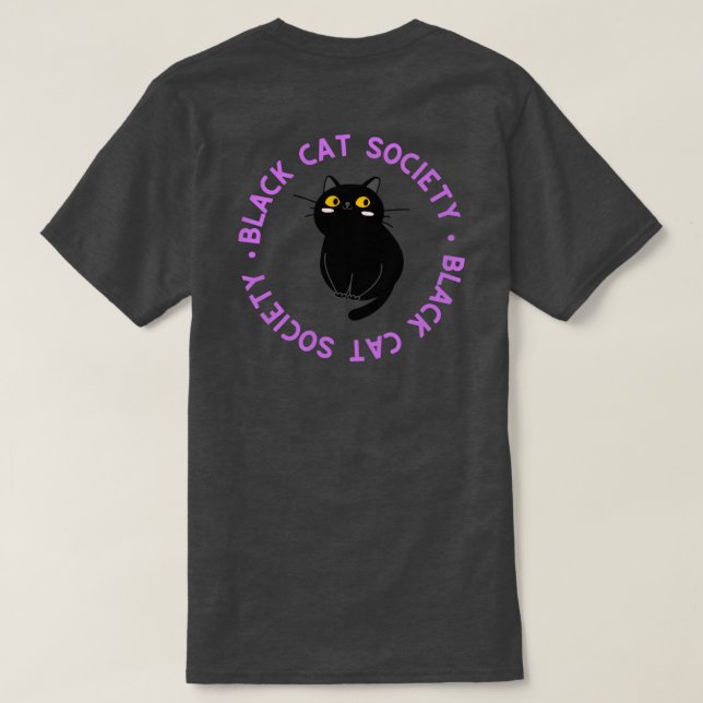 T-shirt Black Cat Society - Violet (Design dos)