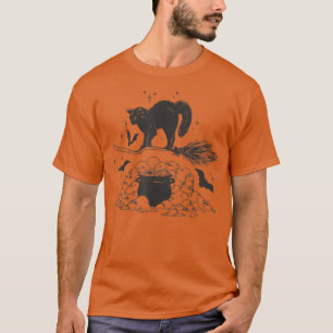 T-shirt Black Cat Witchy Vintage Halloween Spooky Cat Dad