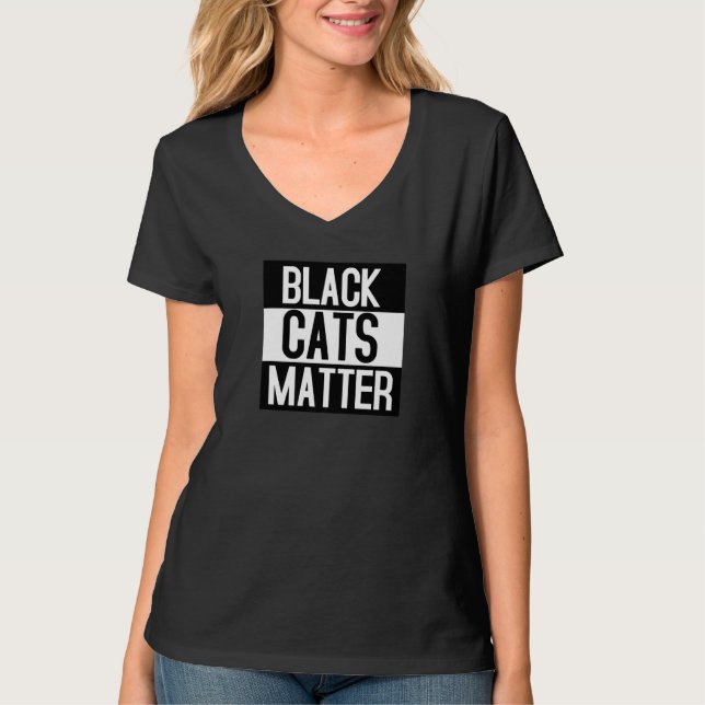 T-shirt Black Cats Matter   Animal Kitty (Devant)