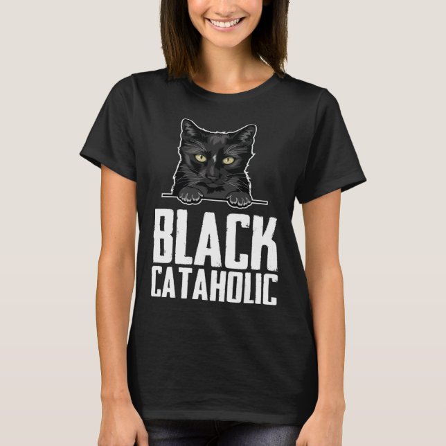 T-shirt Black chat maman noire (Devant)