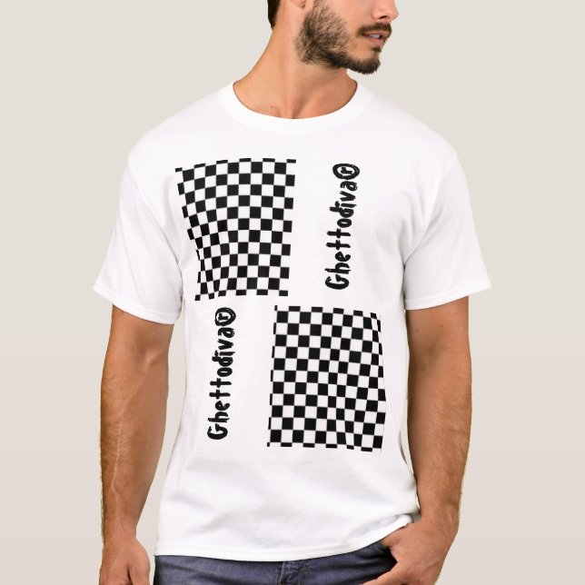 T-shirt Black Check T Shirt par Ghettodiva ®️ (Devant)