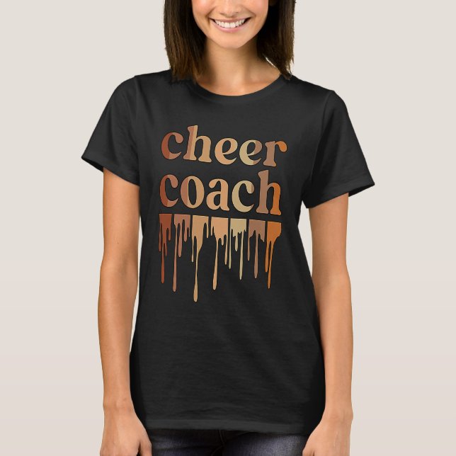 T-shirt Black Cheer Coach African American Cheerleading Co (Devant)
