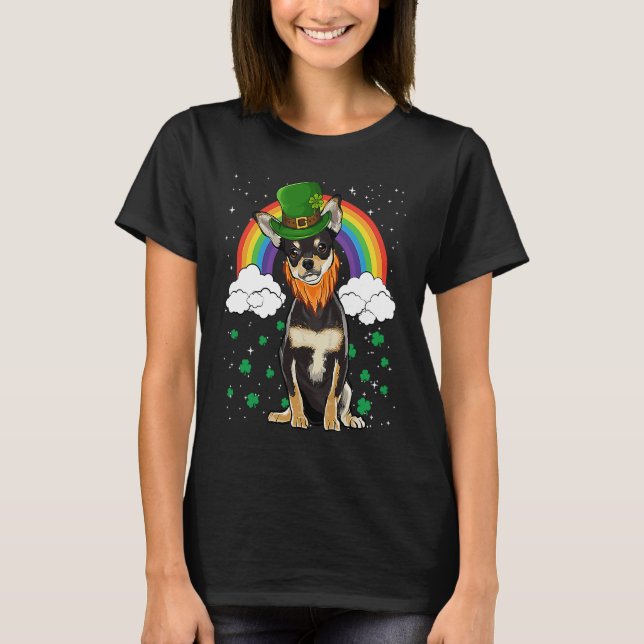 T-shirt Black Chihuahua St Patricks Day Leprechaun (Devant)