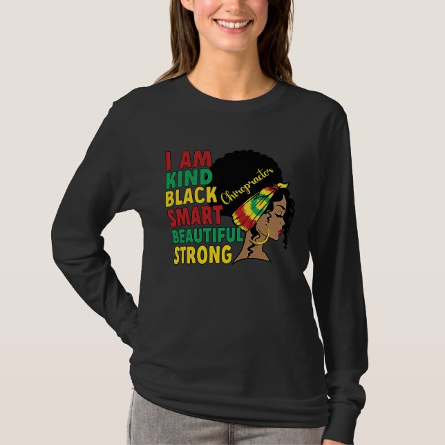 T-shirt Black Chiropractor African American Chiropractic (Devant)