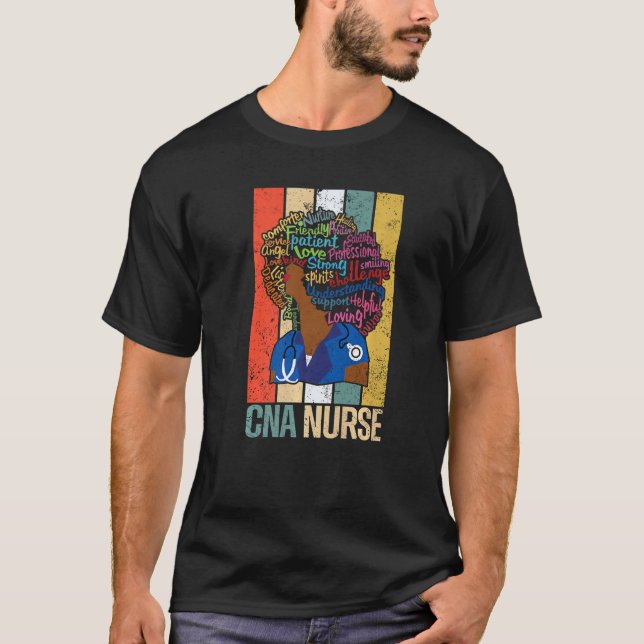 T-shirt Black Cna Nurse Pour Afro-Américain Melanin Nu (Devant)