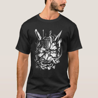 T-shirt Black Cobra Japanese Oni Cyberpunk Samurai Fun Tec