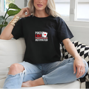 T-shirt Black Cool Femme Poker Visage Imprimer