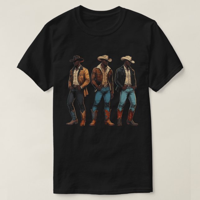 T-shirt Black Cowboy Western Rodeo Black History Texas (Design devant)