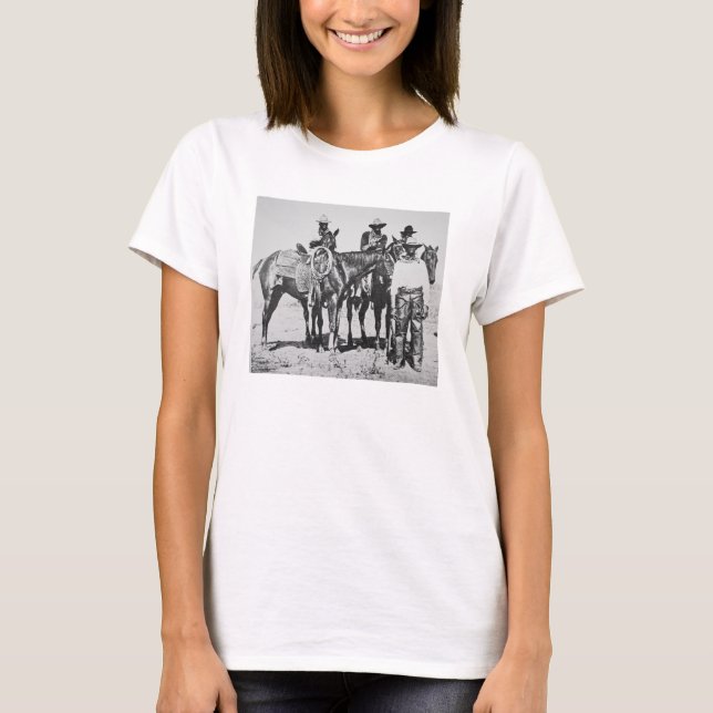T-shirt Black Cowboys à Bonham, Texas, vers 1890 (photo b/ (Devant)