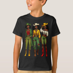 T-shirt Black Cowgirl Western Rodeo Melanin JunetDix Bla