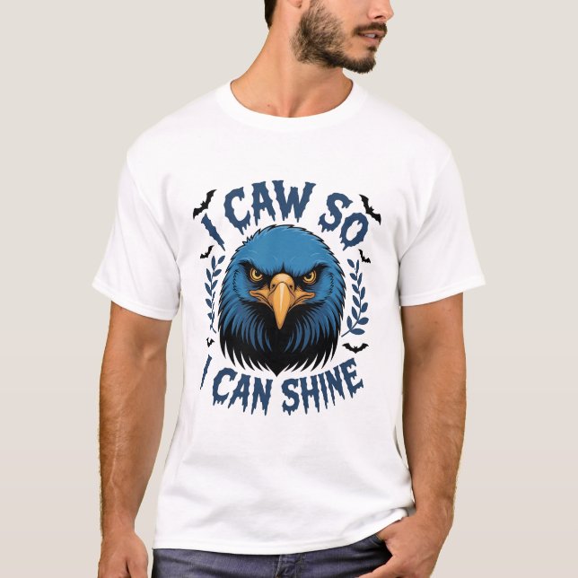 T-shirt Black Crow F, Caw F, Funny Bird Dance Cool présent (Devant)