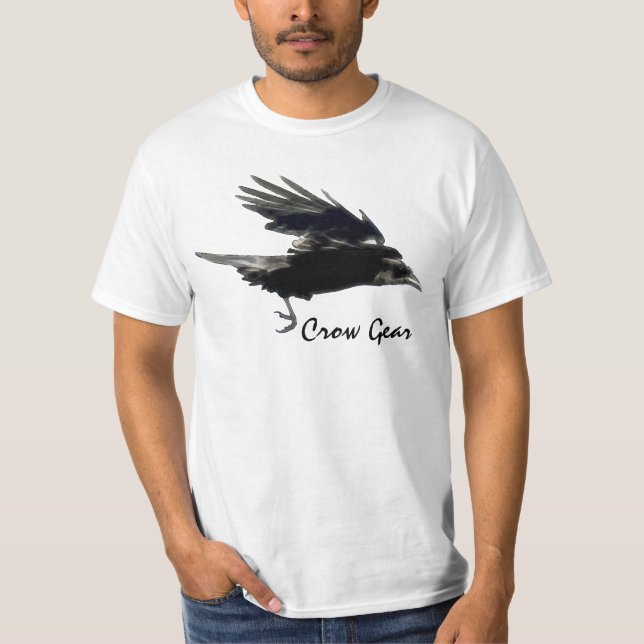 T-shirt Black Crow Gear Wildlife Art Shirt (Devant)