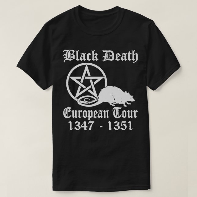 T-shirt Black Death European Tour Funny Band Histoire (Design devant)