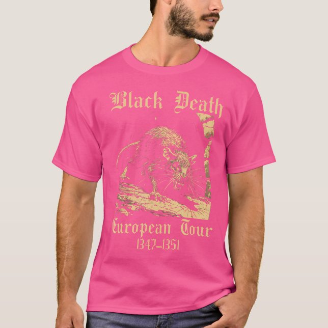 T-shirt Black Death European Tour Retro Plagues Doctor Art (Devant)