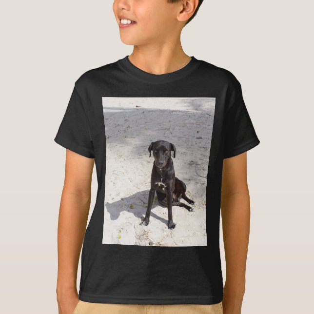 T-shirt Black dog avec evil eye (Devant)