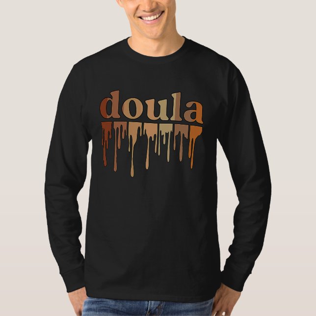 T-shirt Black Doula African American Postpartum Doula (Devant)