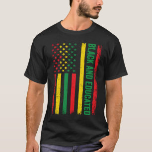 T-shirt Black Educated American Flag Vêtements Histoire no