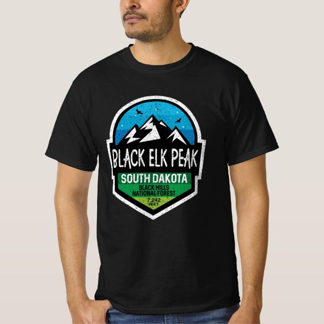 T-shirt Black Elk Peak South Dakota Mountain Adventure (Devant)