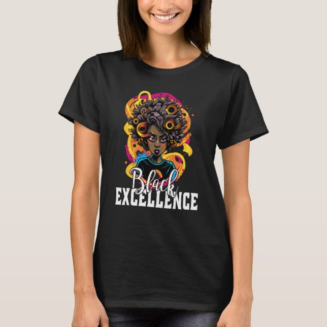 T-shirt Black Excellence African Pride Black History Month (Devant)