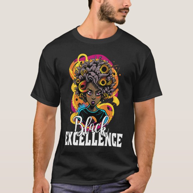 T-shirt Black Excellence African Pride Black History Month (Devant)