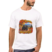 T-Shirt Black_Fall Leaves & Mt Trails