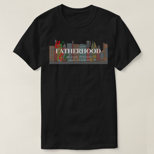 T-shirt Black Fatherhood blanc (Design devant)