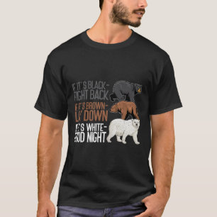 T-shirt Black Fight Brown Down White Bonne Nuit Funny Ours