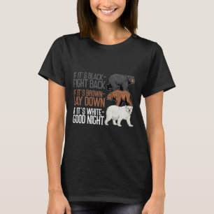 T-shirt Black Fight Brown Down White Bonne Nuit Funny Ours