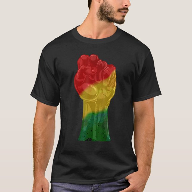 T-shirt Black Fist Shirt African American Pride Black Hist (Devant)