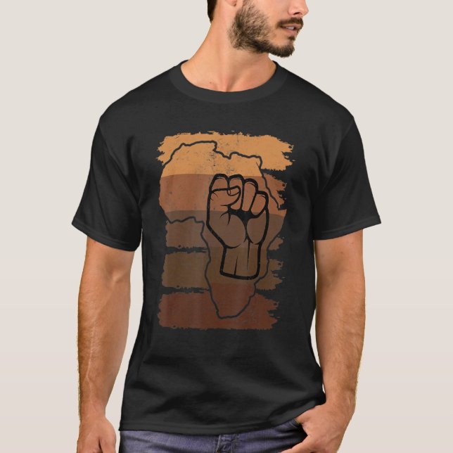 T-shirt Black Fist Shirt African American Pride Black Hist (Devant)