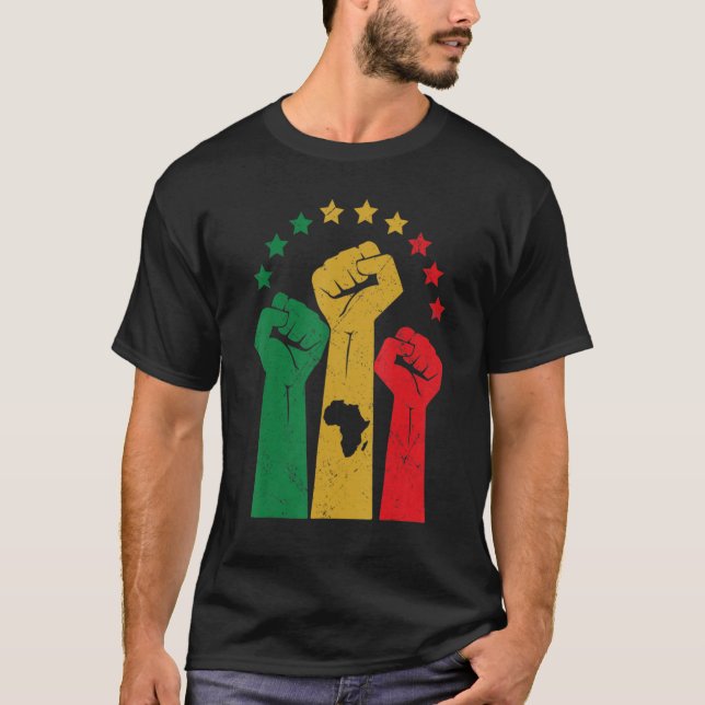 T-shirt Black Fist Shirt African American Pride Black Hist (Devant)