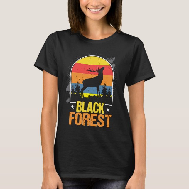 T-shirt Black Forest Deer Antlers Black Forest Homeland So (Devant)
