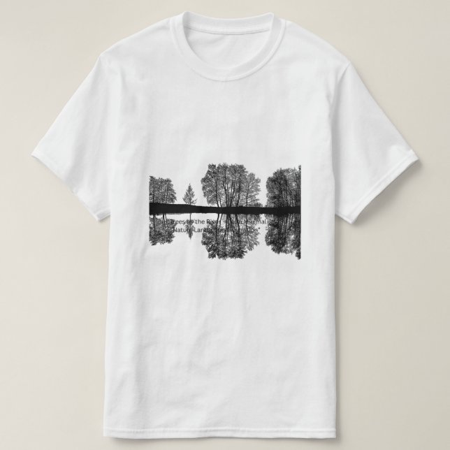 T-shirt Black Forest River Art - Dark Mysterious Nature (Design devant)