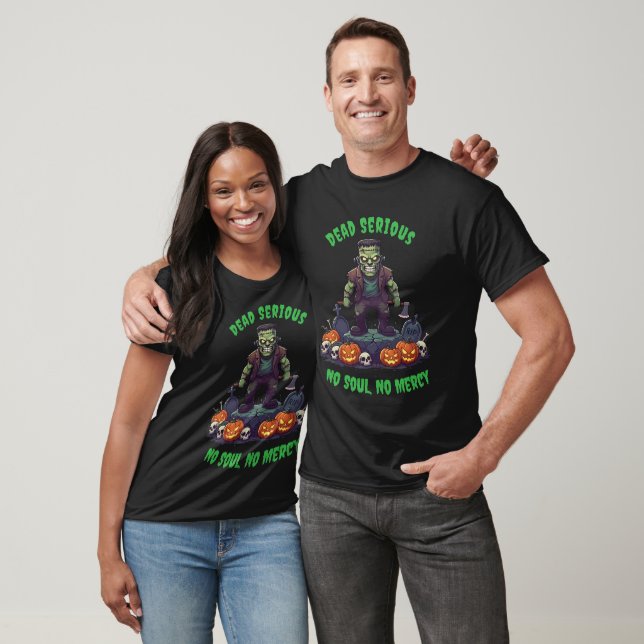 T-shirt 🖤 Black Frankenstein Halloween Tee 💀 ⚡ (Unisexe)