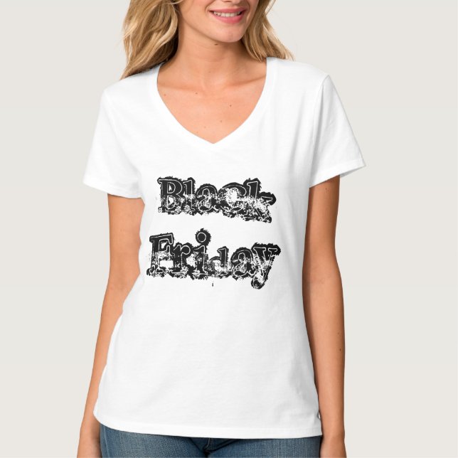 T-shirt Black Friday Ladies 3/4 Sleeve Raglan Blanc/Noir (Devant)
