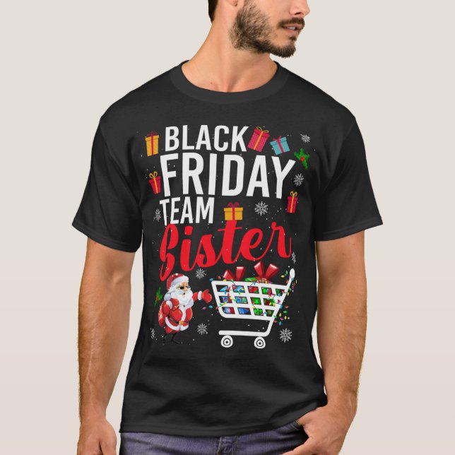T-shirt Black Friday Team Soeur Cute Christmas Shopping L (Devant)