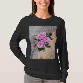 T-shirt Black full sleeves shirt with roses