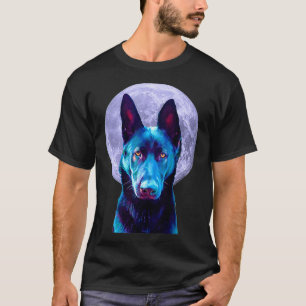 T-shirt Black German Shepherd Moon Dog Lovers, Owners, Mom