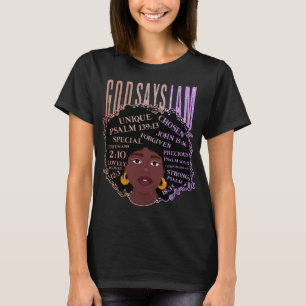 T-shirt Black Girl God Dit Que Je Suis Noir Melanin Histoi