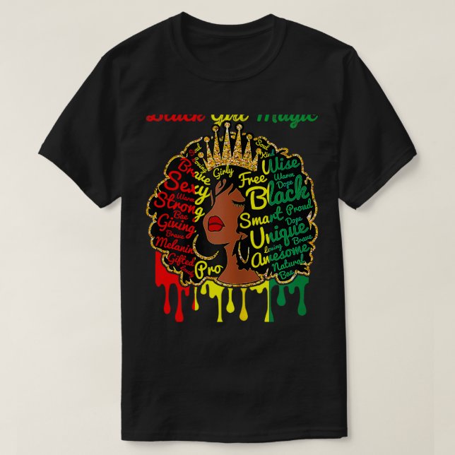 T-shirt Black Girl Magic African American JunetDix libéré (Design devant)