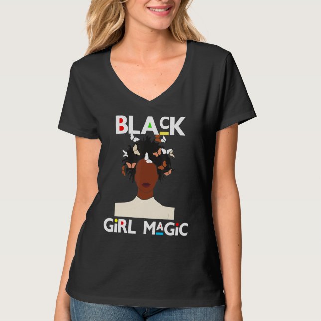 T-shirt Black Girl Magic Afro Femme Sista Melanin Femmes A (Devant)