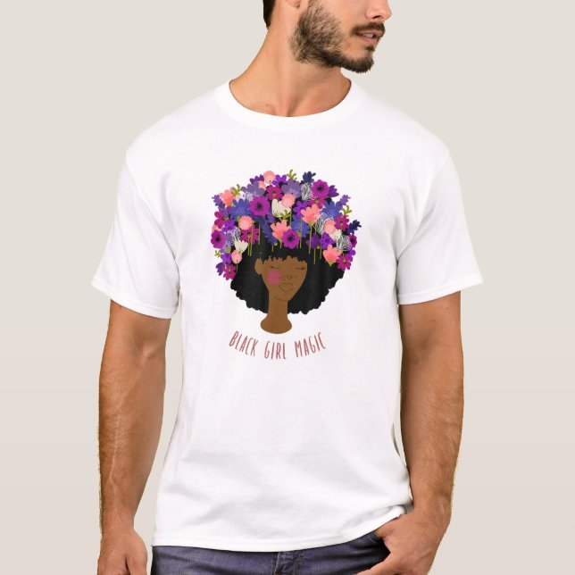T-shirt Black Girl Magic Afro Queen BLM Melanin (Devant)