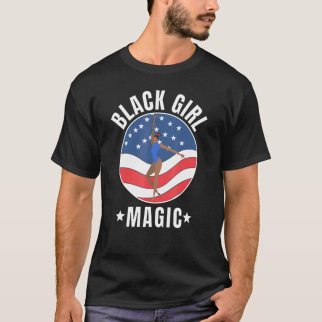 T-shirt Black Girl Magic American Gymnastique Gymnaste Usa (Devant)